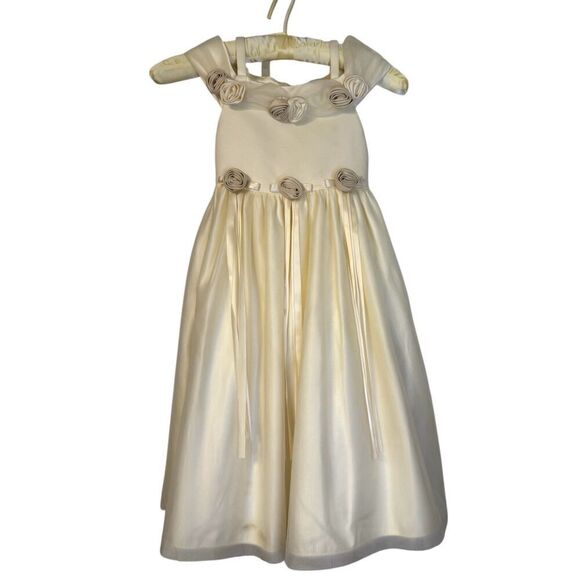 Cinderella Girls Sz. 5 Ivory 3D Roses Party/Wedding/Easter Dress - Picture 1 of 11